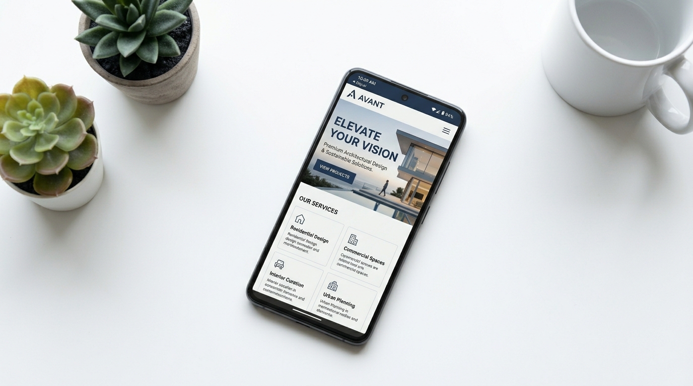 Mobile website mockup on smartphone 202605292217