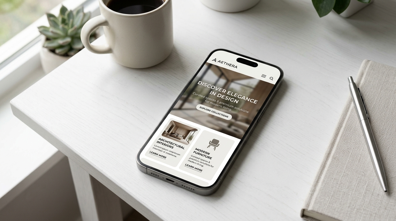 Mobile website mockup on smartphone 202606011558